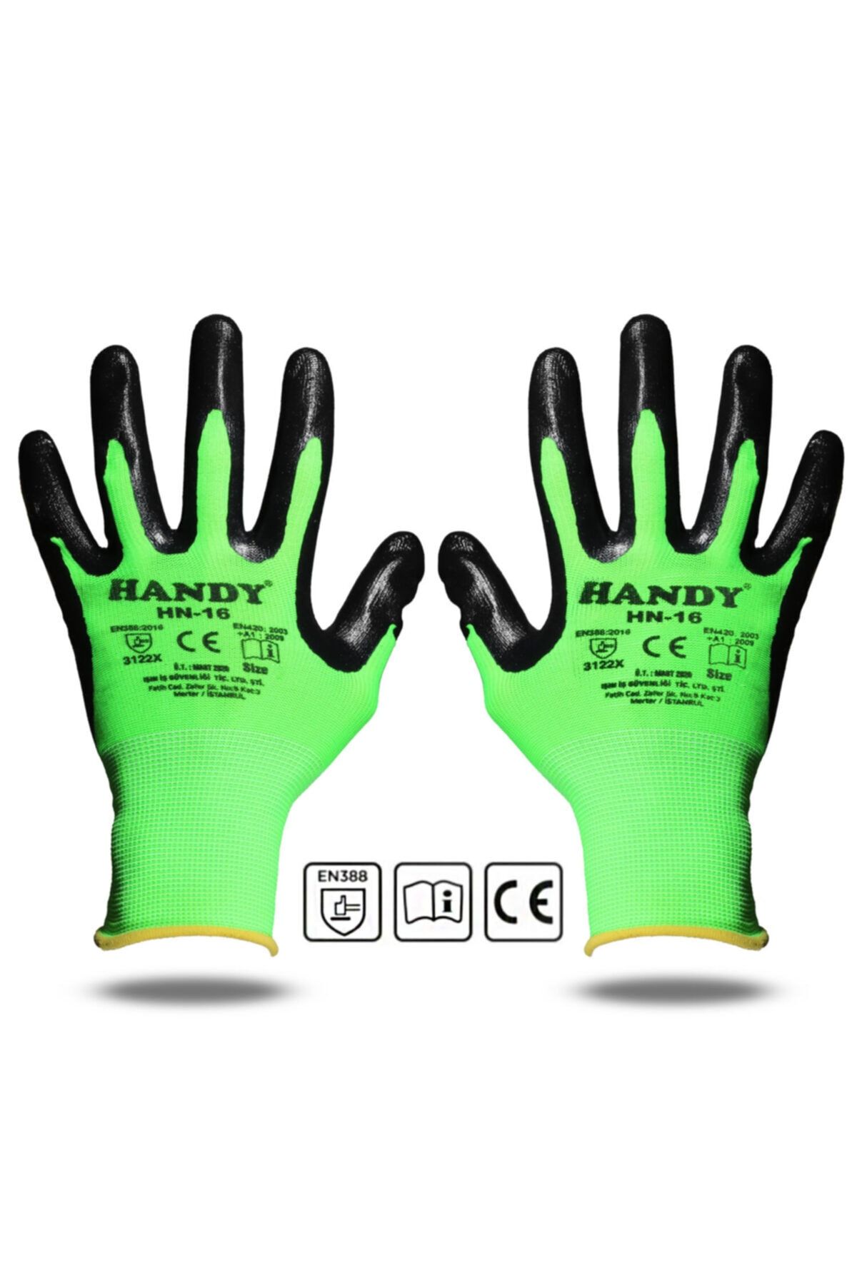 Badem10 Handy Hn-16 Nitril Kaplama Iş Eldiveni Sanayi Inşaat Usta Eldiven 10/xl (1 Çift)