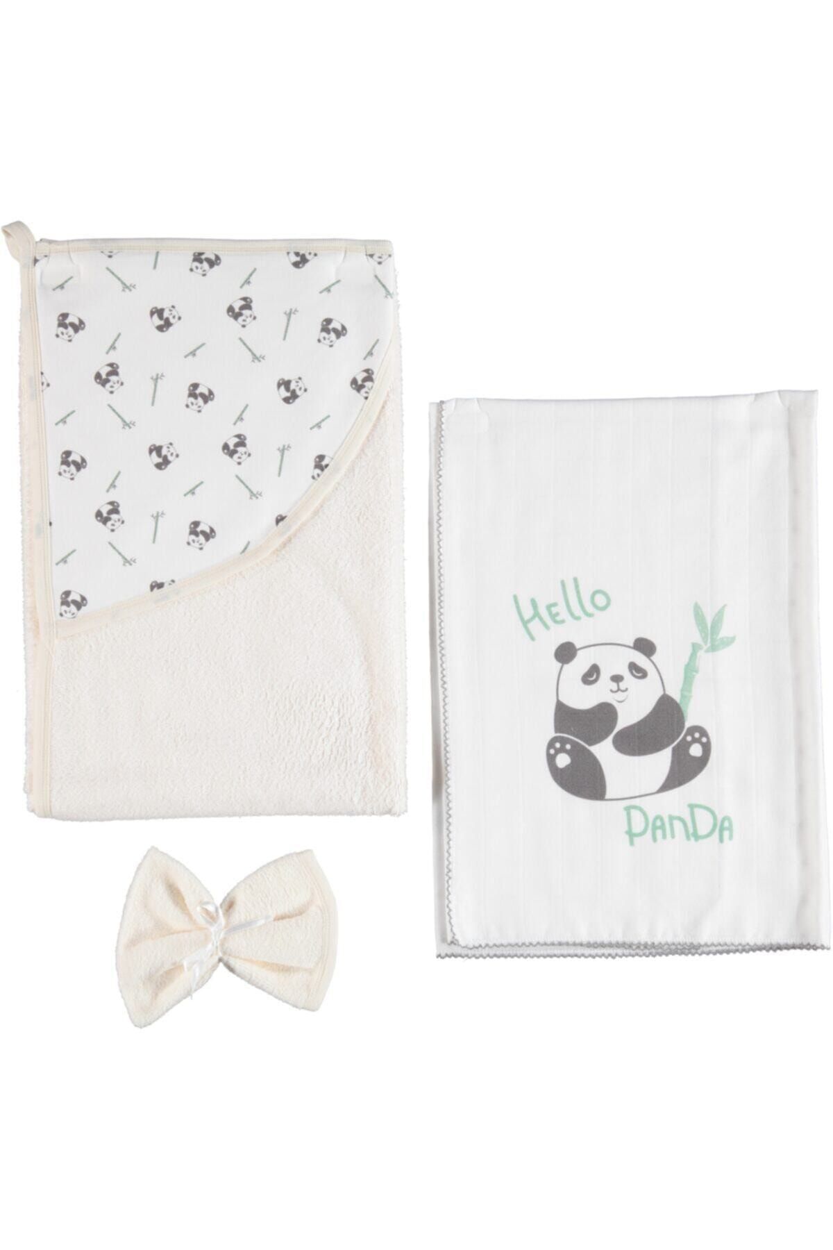 Bibaby Bıbaby Panda Bambu Muslın 3'lü Set (Mint)
