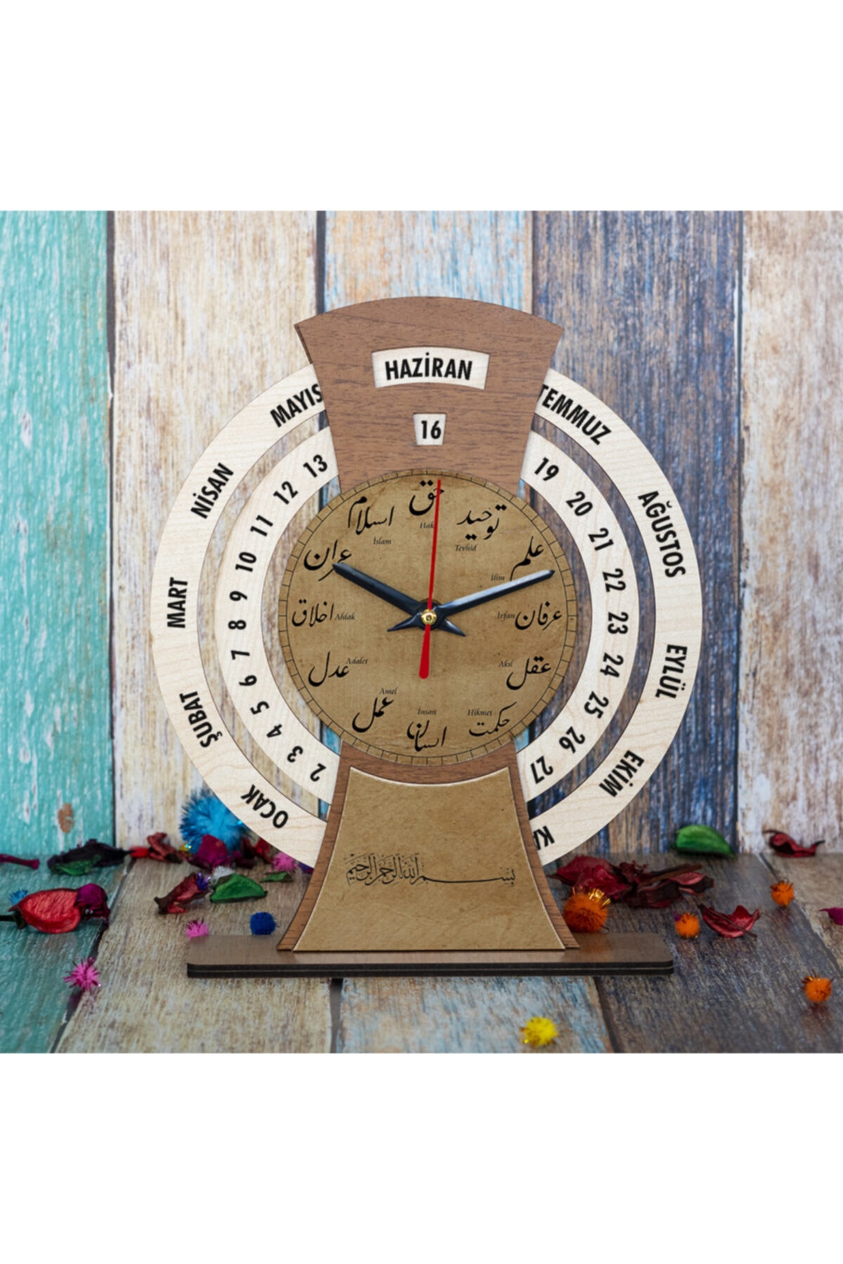 PERA LAZER KESİM 1373 Kisiye Ozel Osmanlıca Tasarımlı Hediye Sonsuz Takvimli Saat