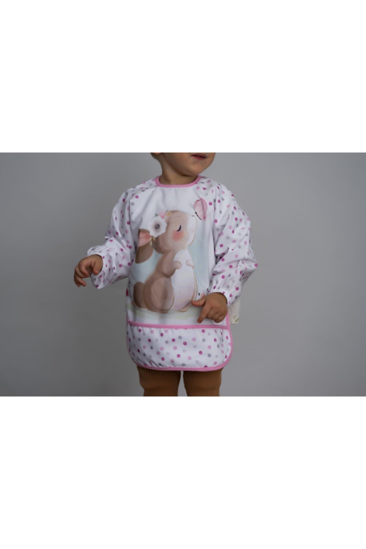 ikon bebek Sevimli Hayvanlar Temalı, Cepli, Su Geçirmez Önlük