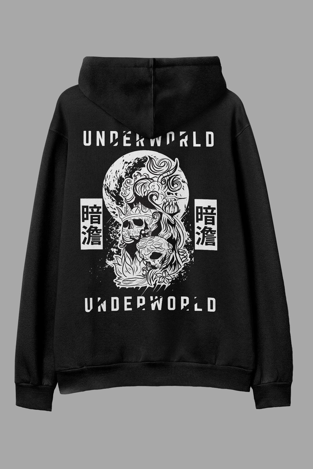AyveGa Underworld Siyah Oversize Kapüşonlu Sweatshirt