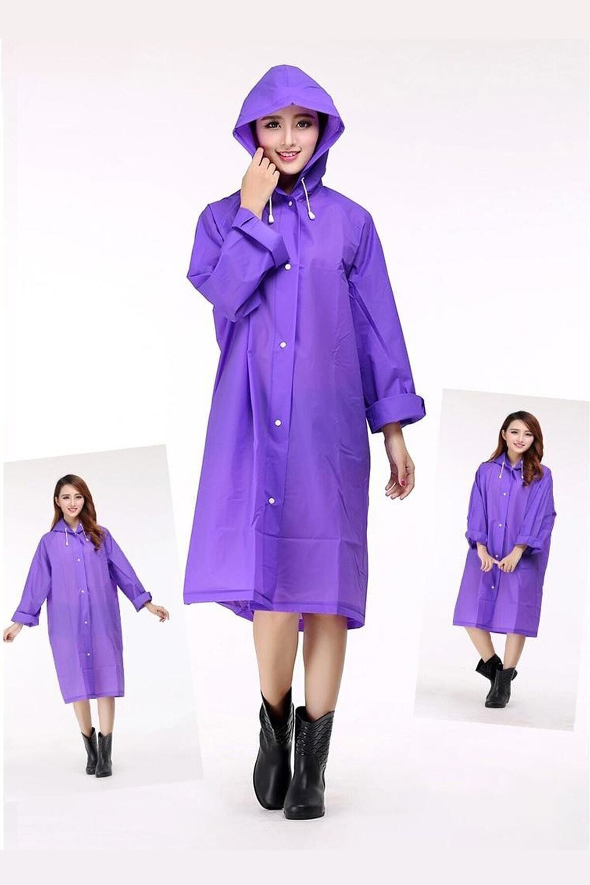hızlıxavm Unisex Yağmurluk Kapüşonlu Mor