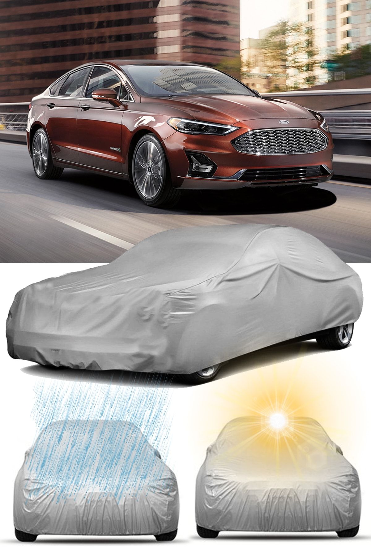 Uniquem Chevrolet Cruze Oto Brandası Araba Çadırı Gri