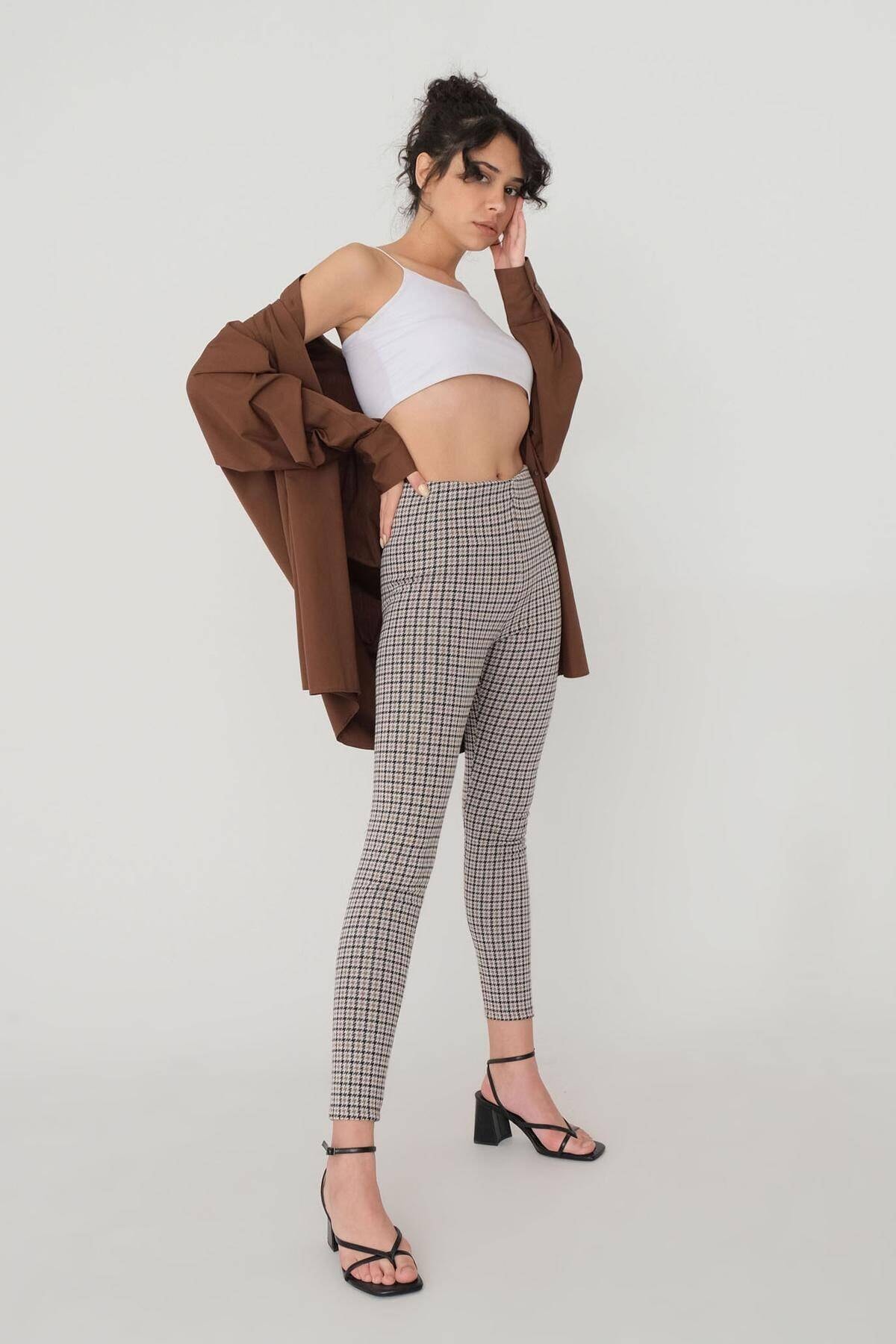 Addax Kazayağı Desenli Tayt Tyt7416 - G10