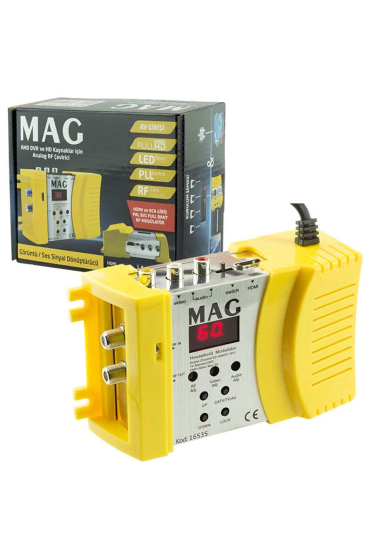Angel Of Life Mag Mg-16535 Hdmı Av Girişli Full Band Rf Modülatör (ahd Kameralar Için)