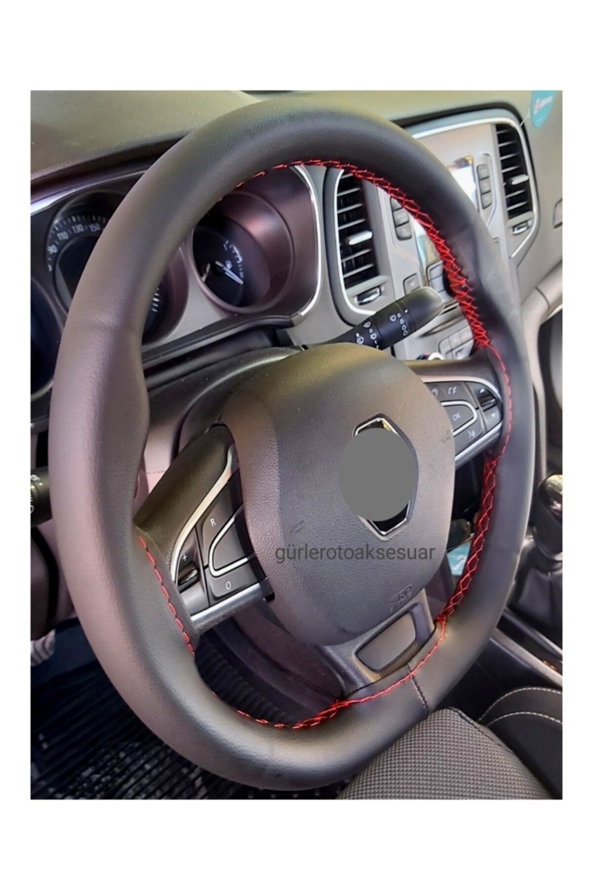 gürlerotoaksesuar Renault Clio Dikmeli Direksiyon Kılıfı Kırmızı Ipli A+plus (11cm)