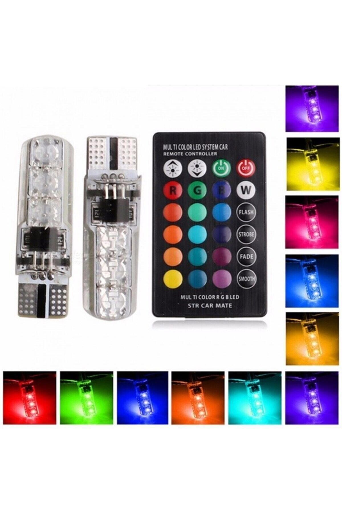 Compax Uzaktan Kumandalı Renkli T10 Led Oto Park Ampulü