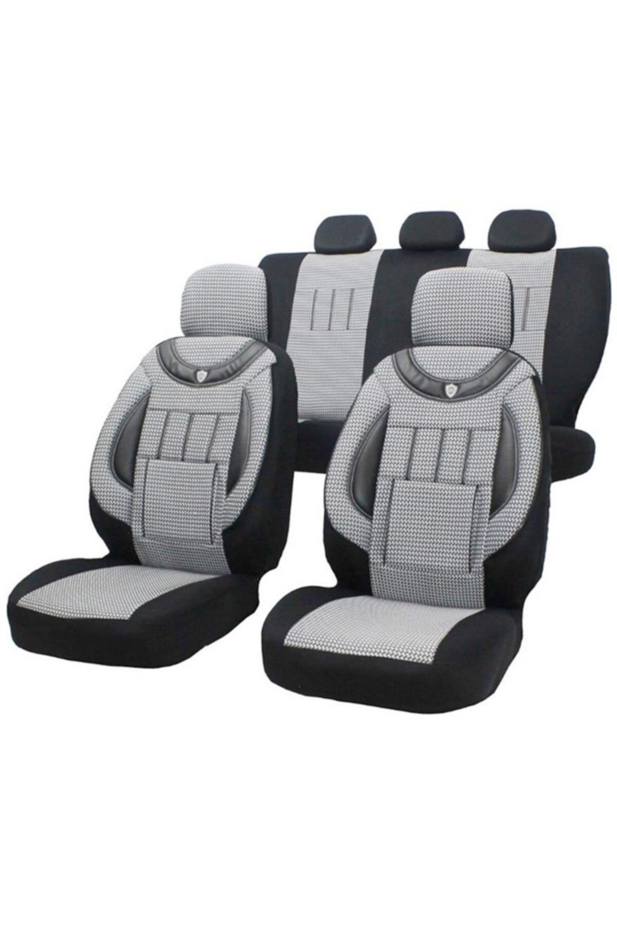 KGS OTO KILIF Peugeot Bipper 2+1 Uyumlu Koltuk Kılıfı - Jakarlı Gri - Siyah