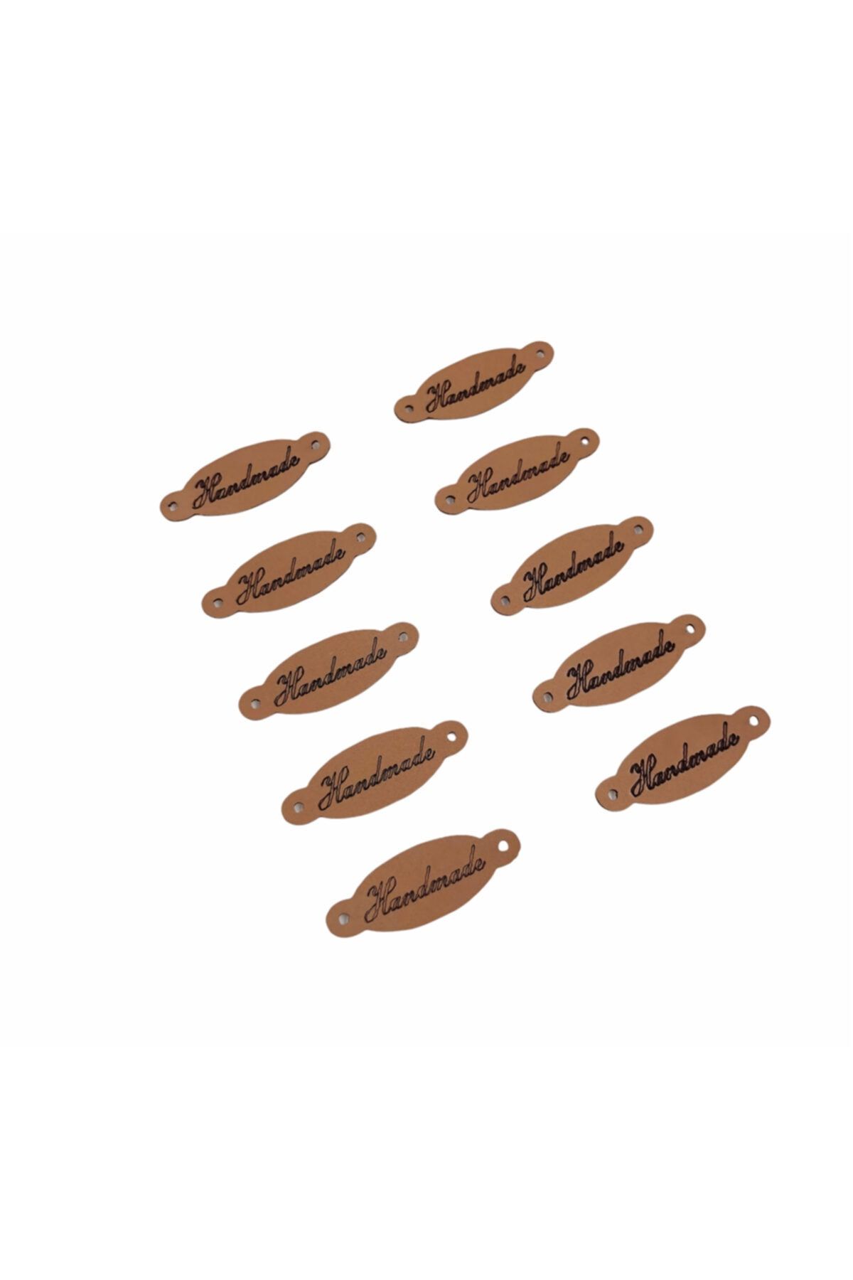 Özene Bezene 10 Adet Oval Handmade Deri Etiket Model 2