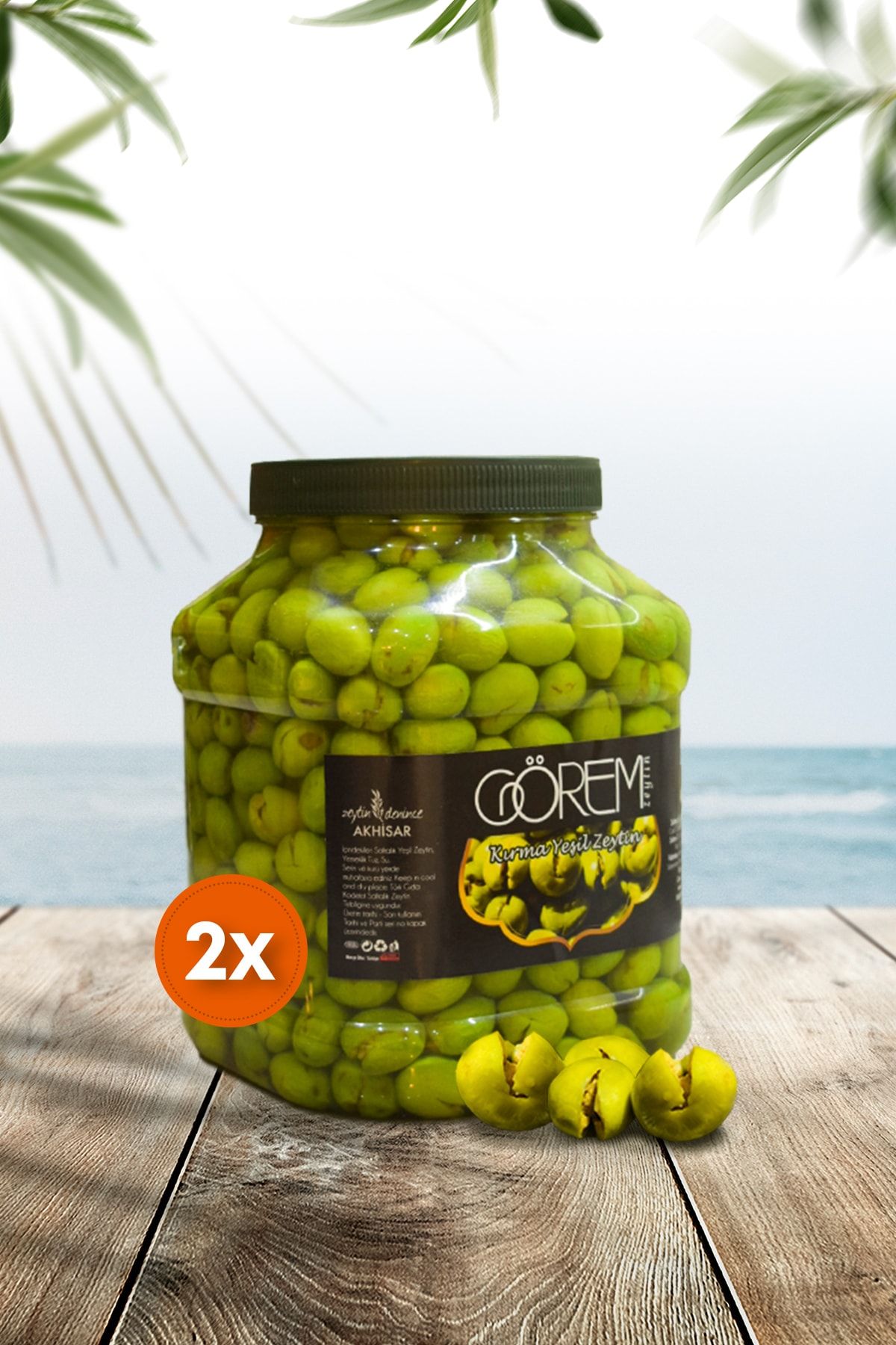 Görem Zeytin Taptaze Taş Kırma Yeşil Zeytin 2 Tane 2 Kg