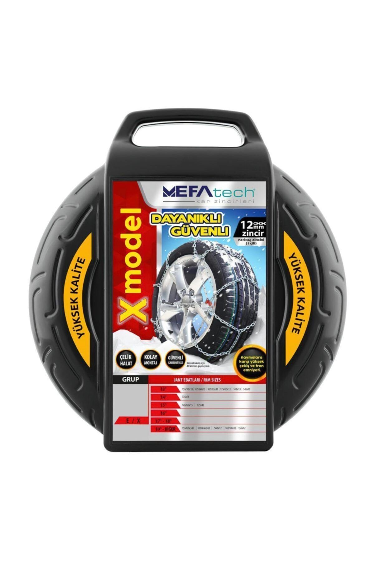 MEFATECH Kar Lastik Zinciri 215/60/r17 Binek Suv X Tipi Takmatik Kolay Montaj