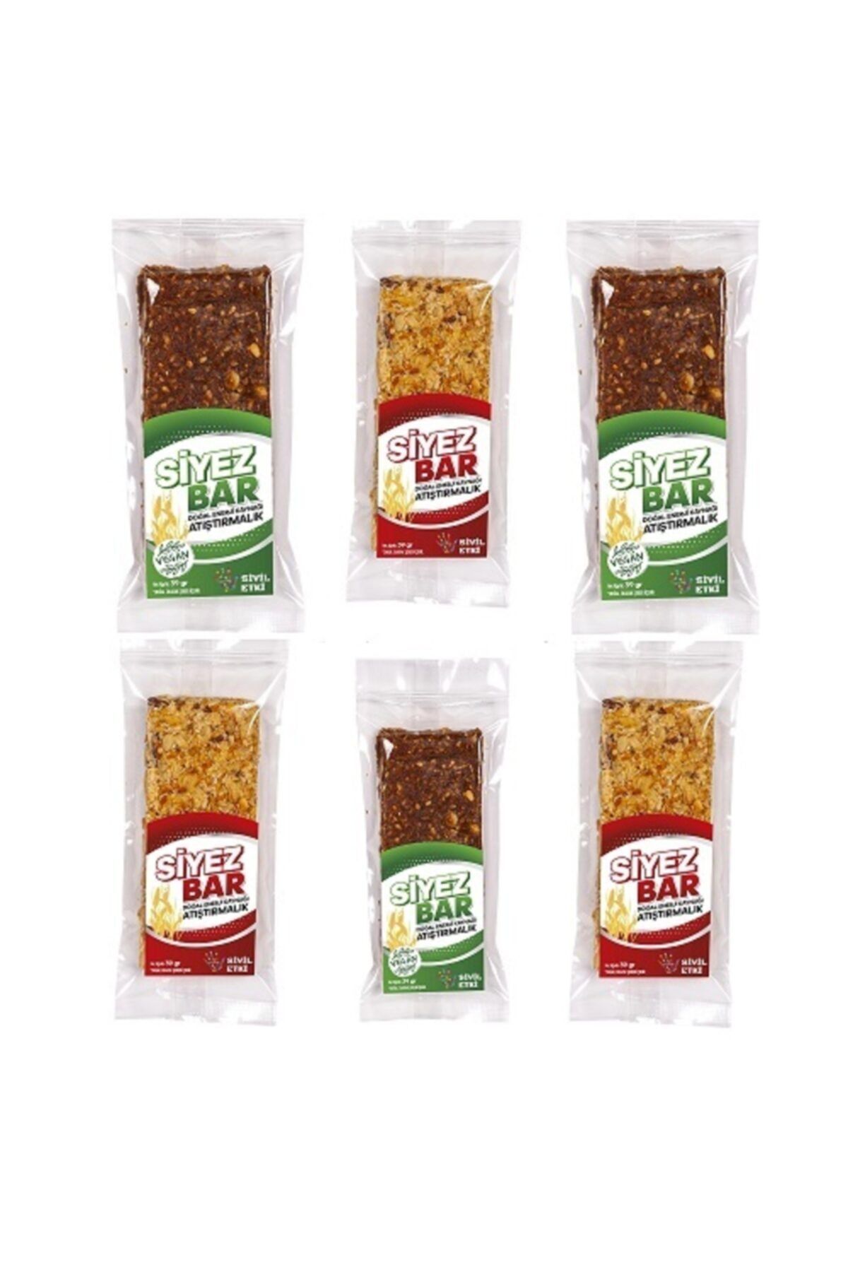 Sivil Etki Atıştırmalık Siyez Bar 6lı Paket Vegan Ve Ballı