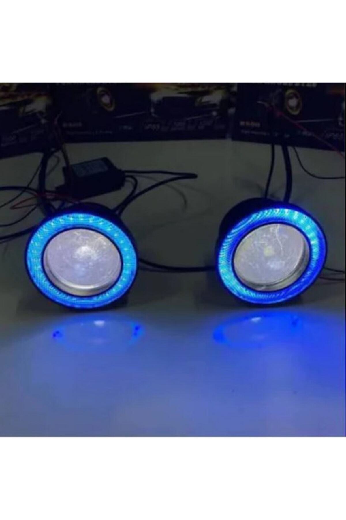 TEKNOCLUB Üniversal Mercekli Angel Sis Farı Su Geçirmez 76 Mm Buz Mavi