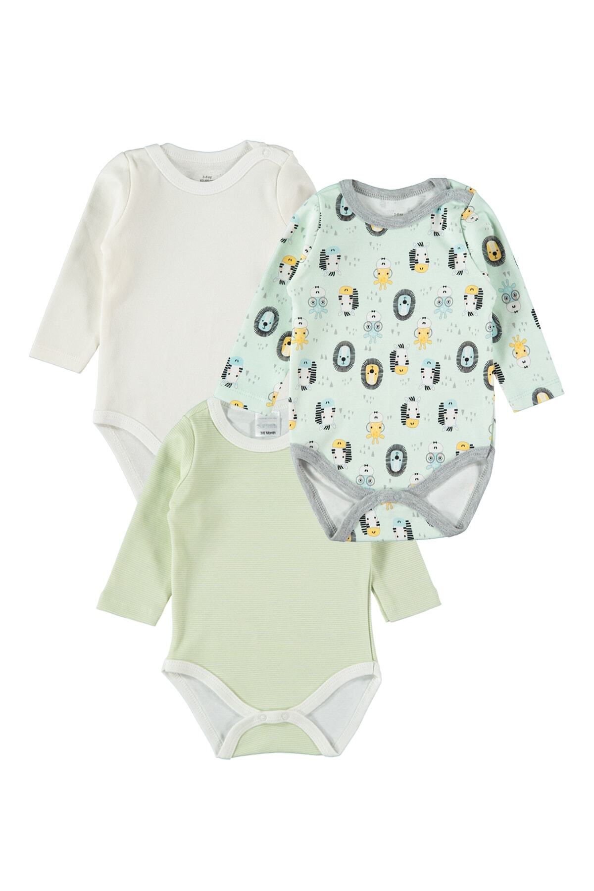 hepbaby Baskılı, Bebek Uzun Kol 3'lü Çıtçıtlı Body Seti