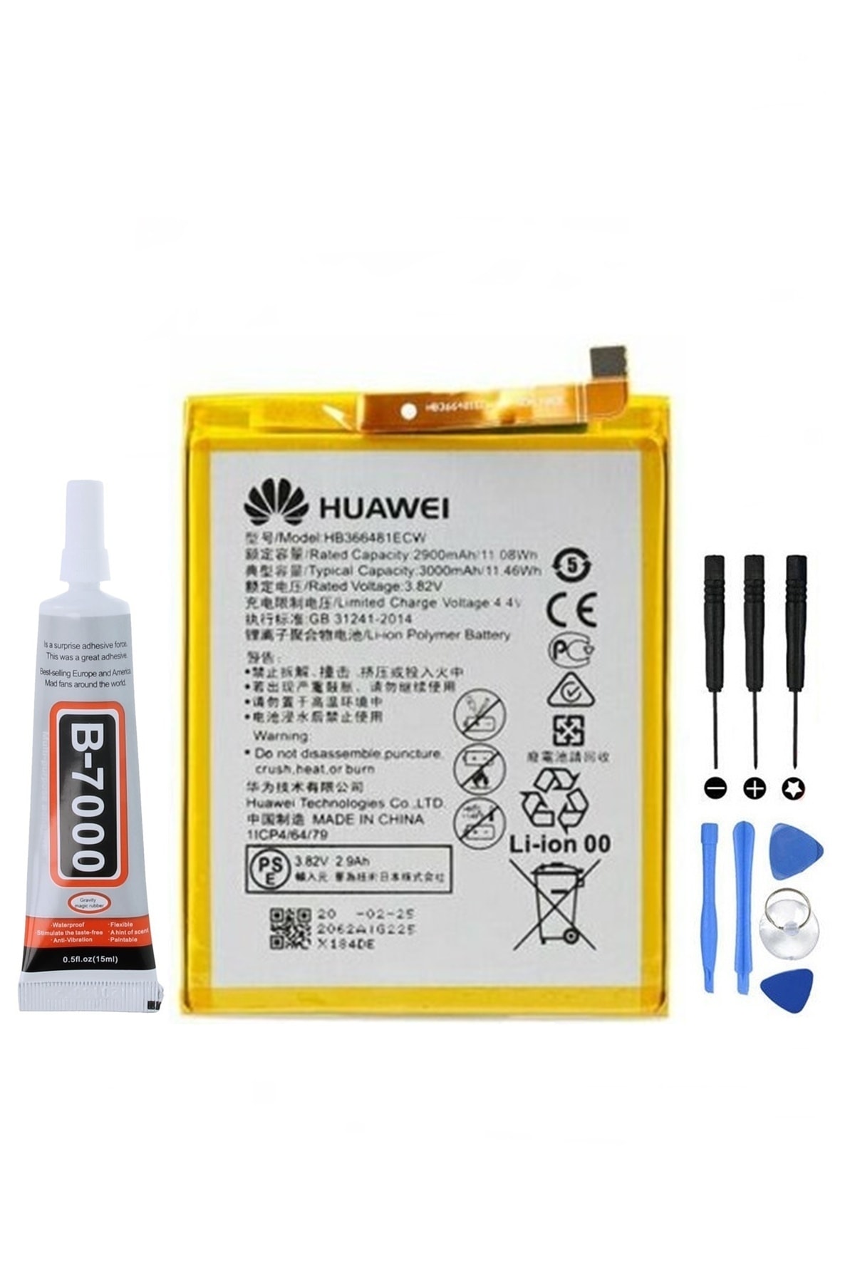 TURANTECH Tam Orjinal Huaweı P9 Eva-l09 Pil Batarya Hb366481ecw 3000 Mah Yeni Tarihli Garantili Ürün