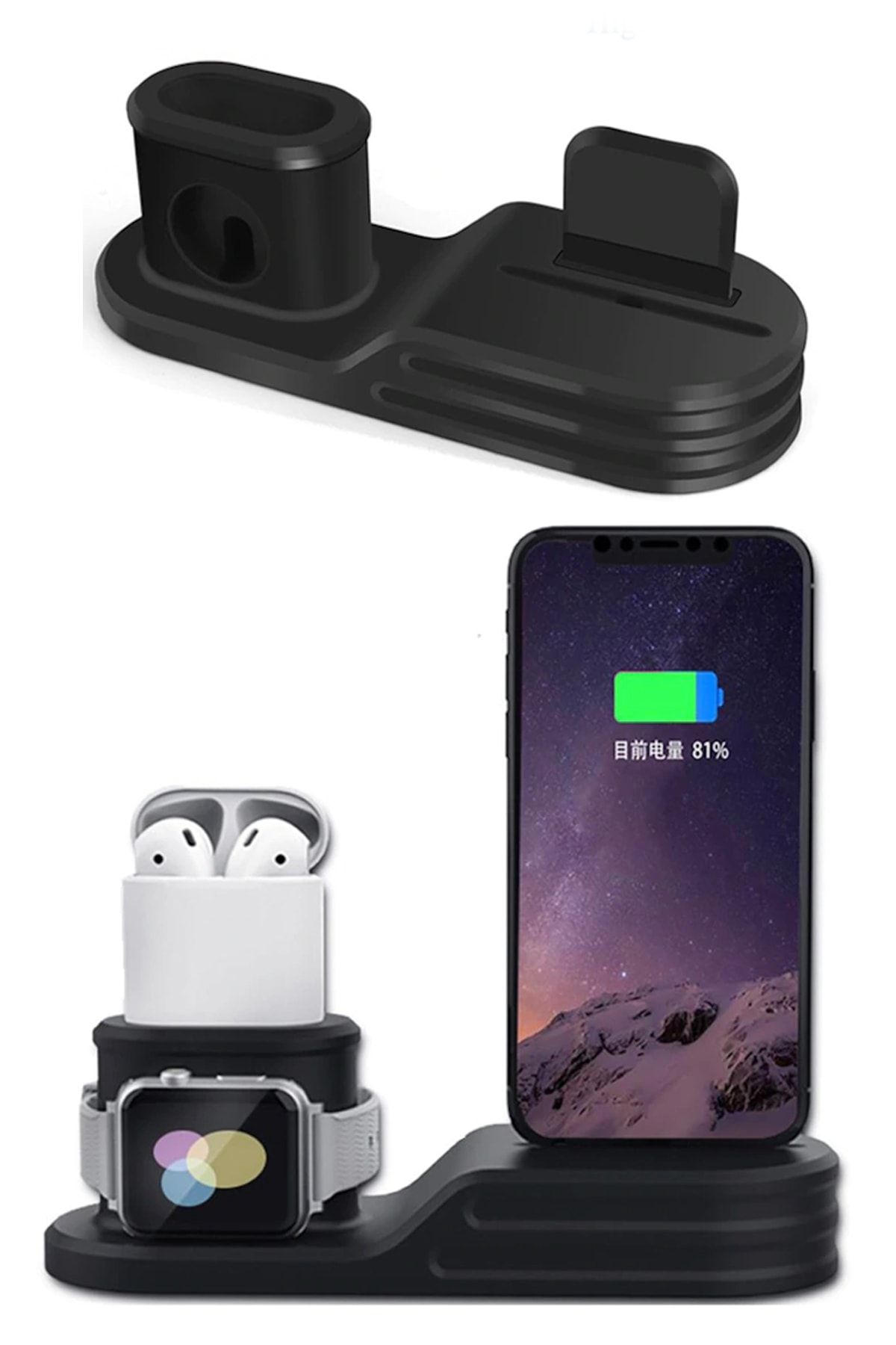 Microcase Watch Airpods Iphone 3in1 Uyumlu Şarj İstasyonu Tutucu Al2259