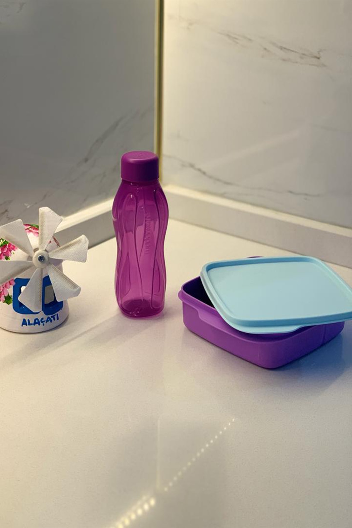 Tupperware Eco 300 ml Matara - 3 Bölmeli Saklama Kabı - Beslenme Set