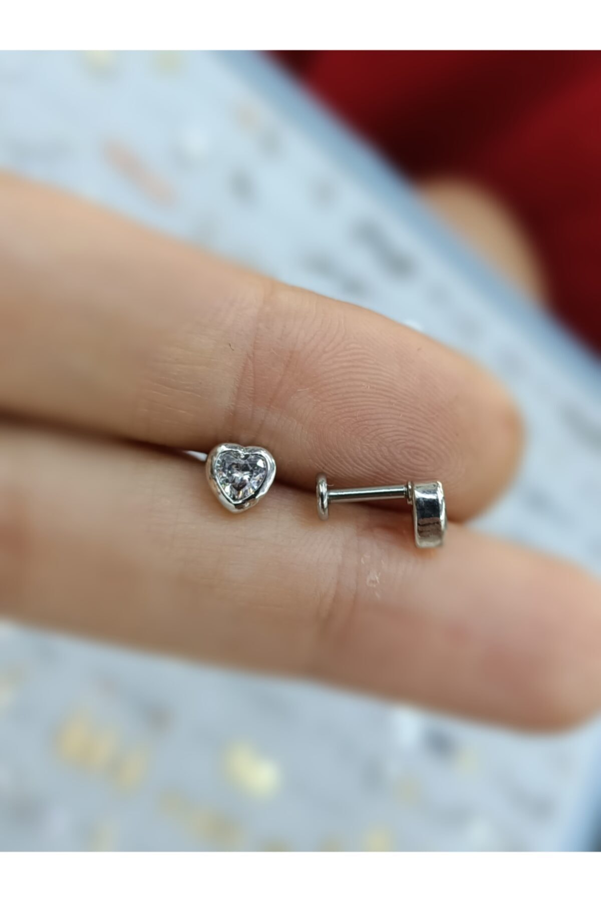Arescollection Cerrahi Çelik Gümüş Renk Kalp Tragus Piercing