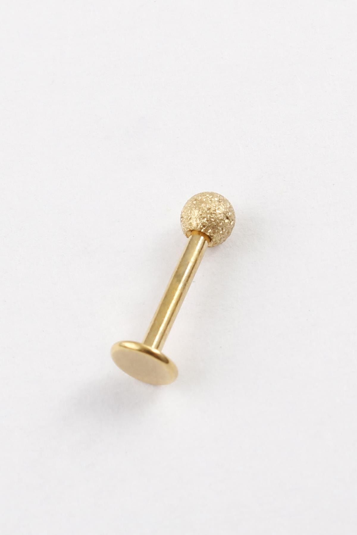 MadameConcept Cerrahi Çelik Gold Renk Simli Top Detaylı Kıkırdak/ Tragus Piercing Küpe