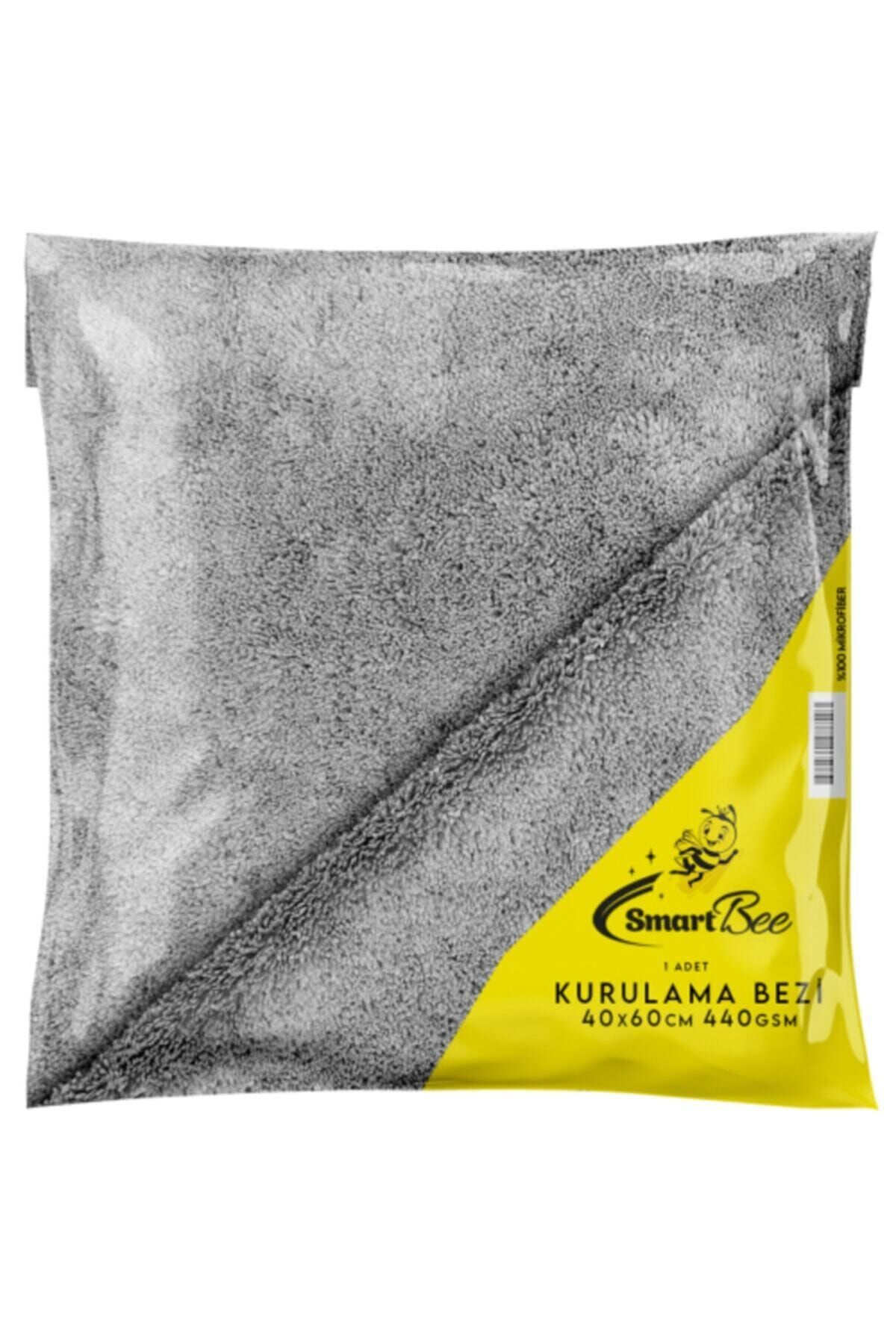 SmartBee Mikrofiber Çift Yüzlü Araç Kurulama Bezi 40x60 440gr/m2 - Açık Gri