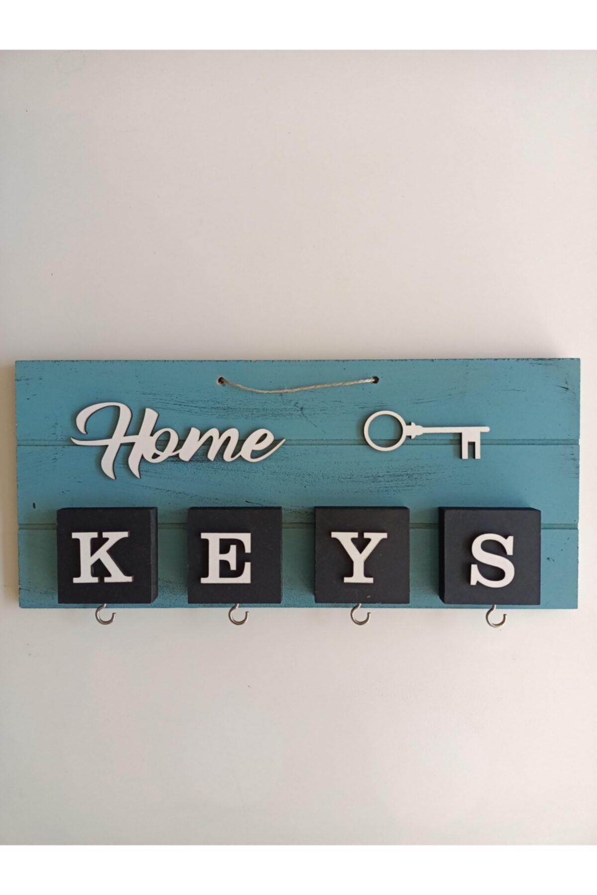 Lepont Home Keys Ahşap Anahtar Askılığı Mavi
