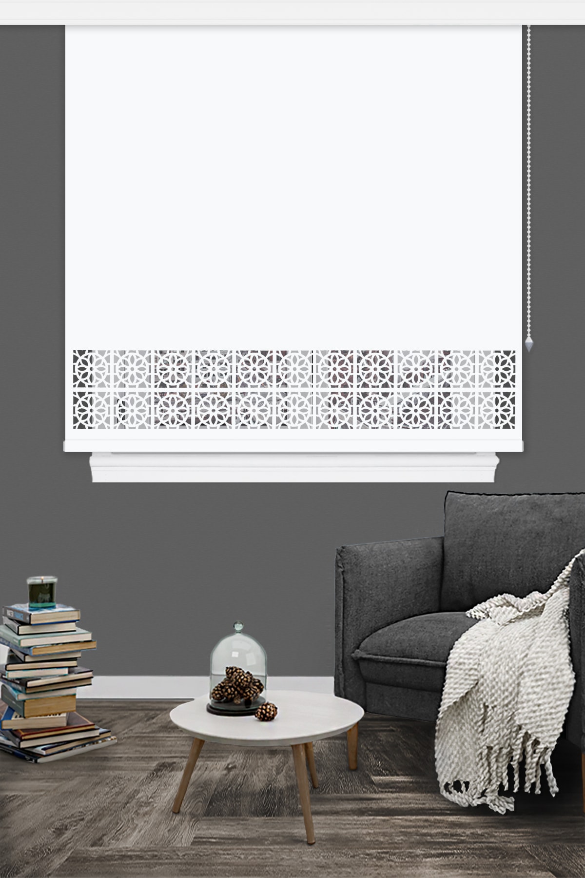 Kozastor Kırık Beyaz Stor Perde Lazer Kesim Lzr-02