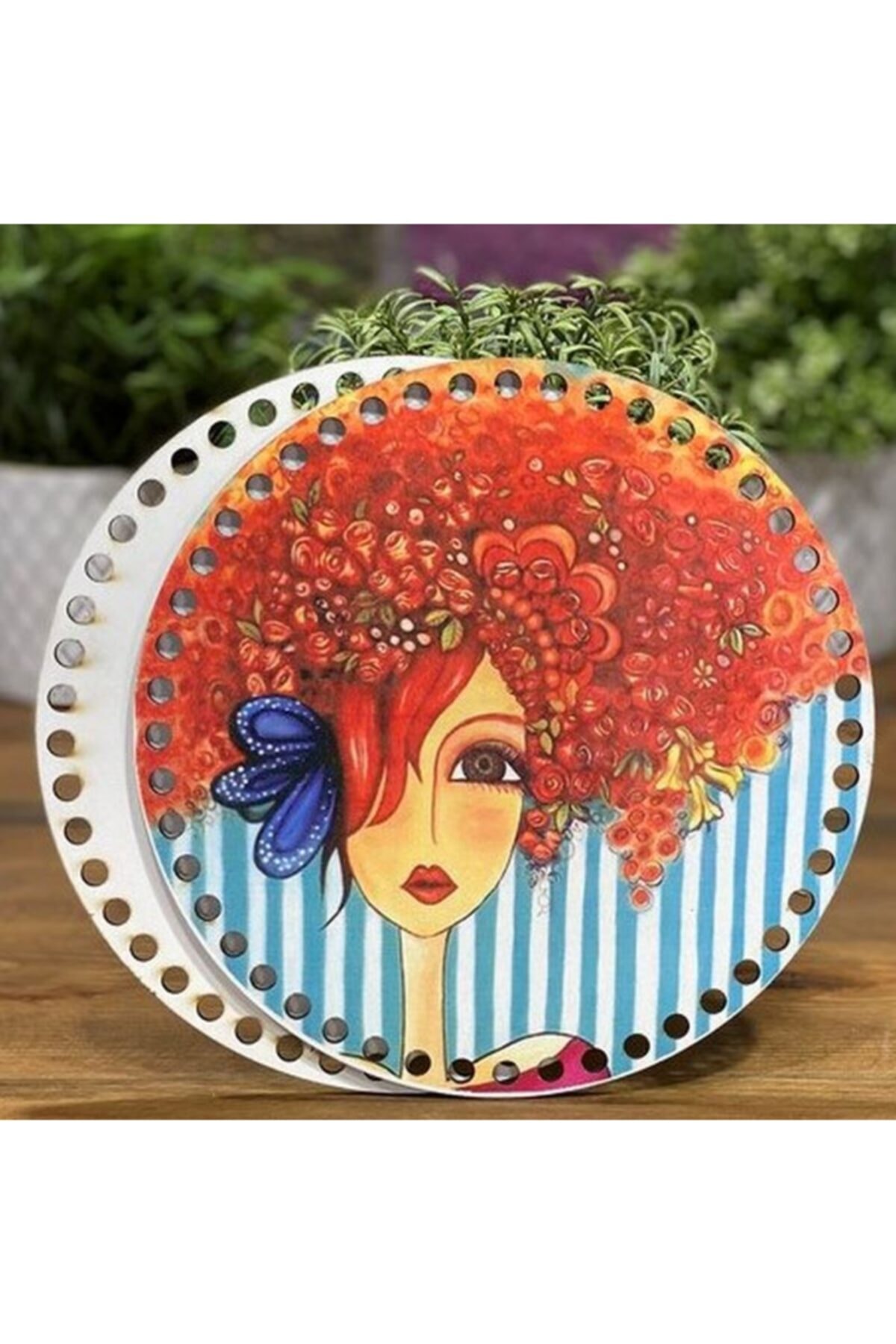 Diva İplik Diva Line Çanta Kenarı Ahşap Baskılı 2'li (çap: 20 Cm) Bck-72