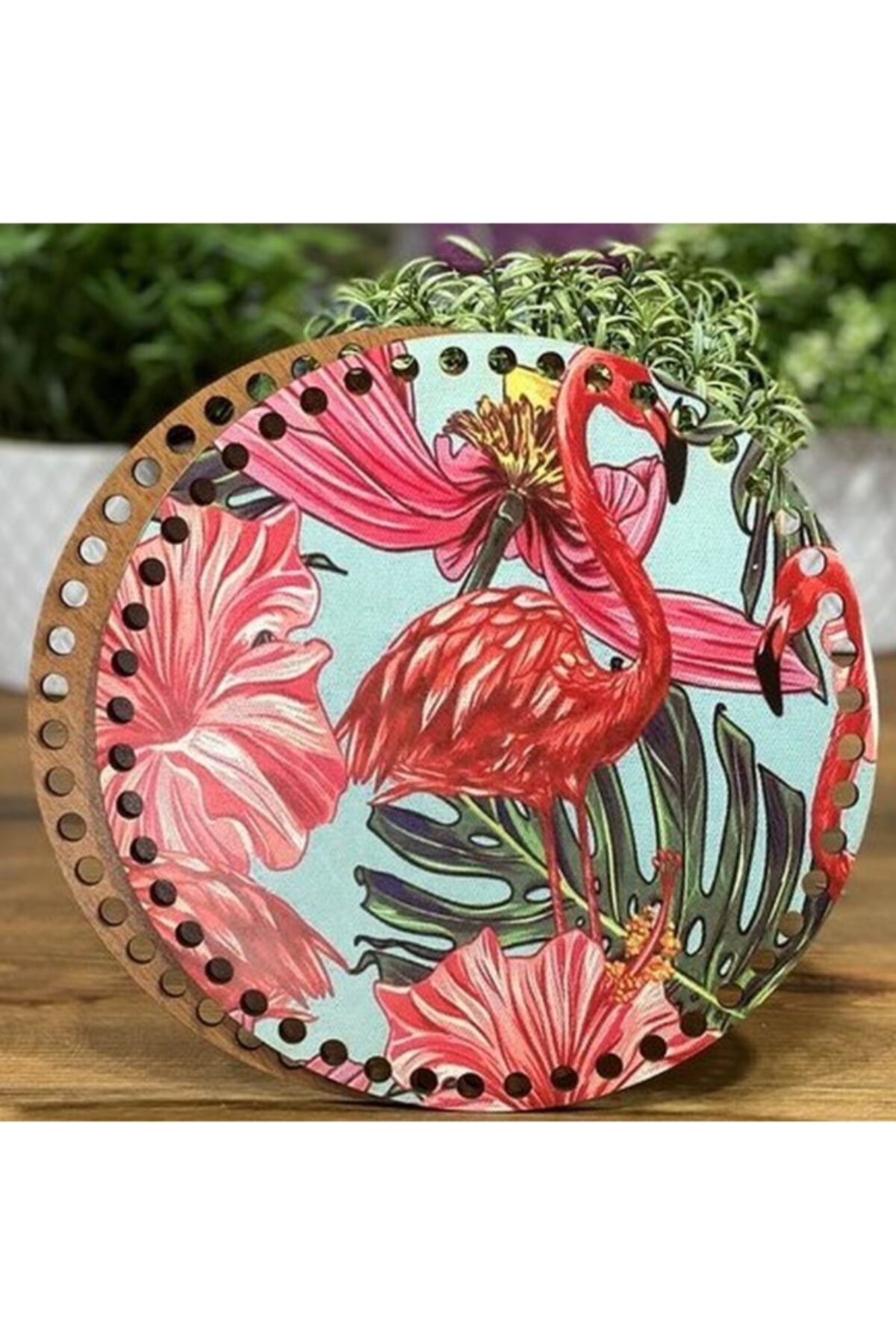 Diva İplik Diva Line Çanta Kenarı Ahşap Baskılı 2'li (çap: 20 Cm) Bck-143