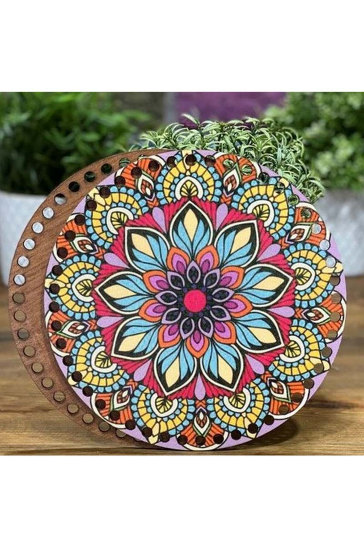Diva İplik Diva Line Çanta Kenarı Ahşap Baskılı 2'li (çap: 20 Cm) Bck-102