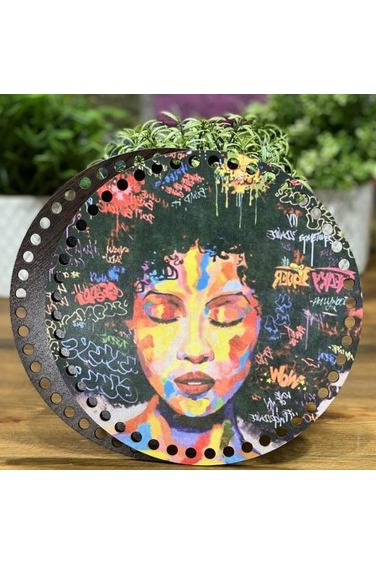 Diva İplik Diva Line Çanta Kenarı Ahşap Baskılı 2'li (çap: 20 Cm) Bck-135