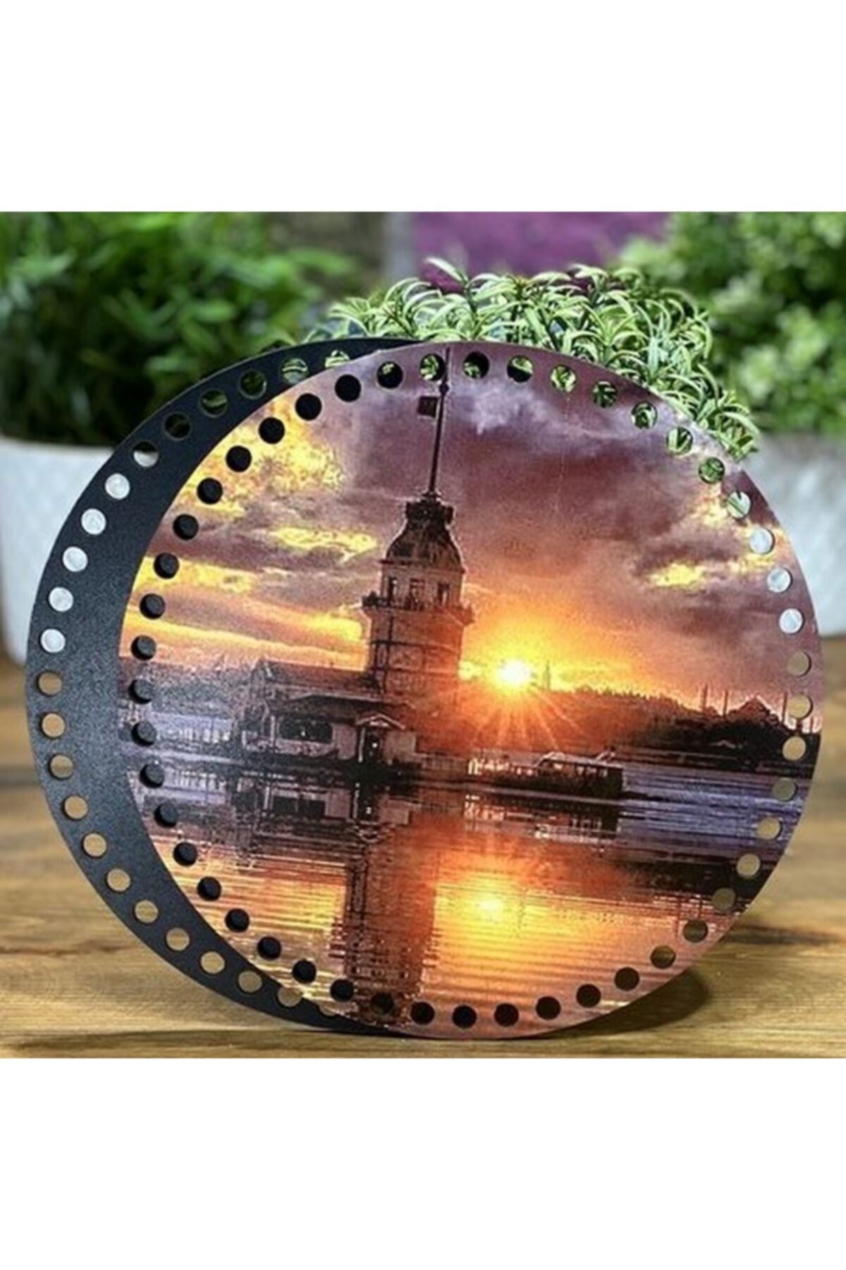 Diva İplik Diva Line Çanta Kenarı Ahşap Baskılı 2'li (çap: 20 Cm) Bck-101