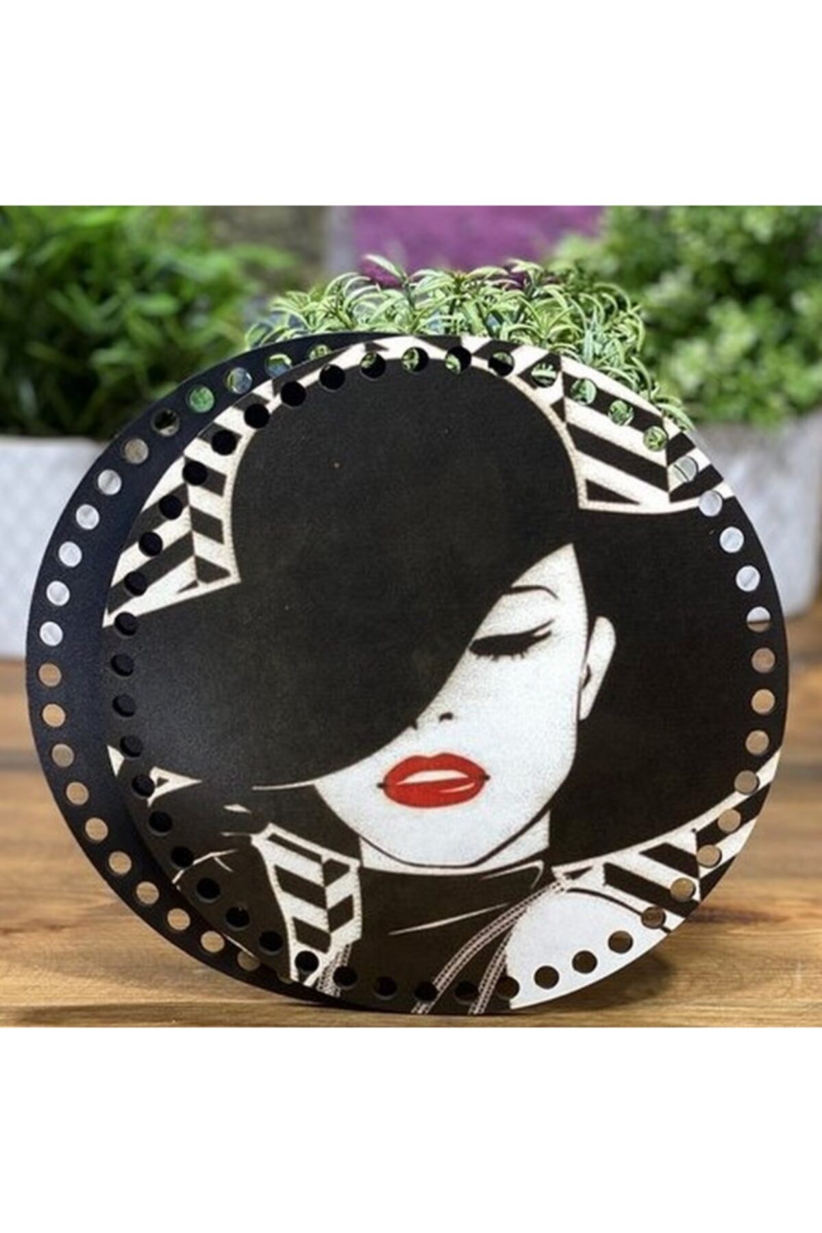 Diva İplik Diva Line Çanta Kenarı Ahşap Baskılı 2'li (çap: 20 Cm) Bck-123