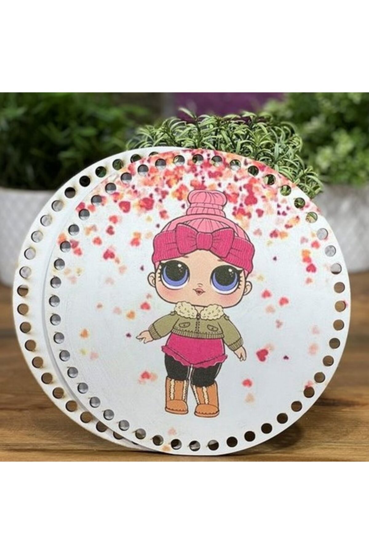 Diva İplik Diva Line Çanta Kenarı Ahşap Baskılı 2'li (çap: 20 Cm) Bck-87