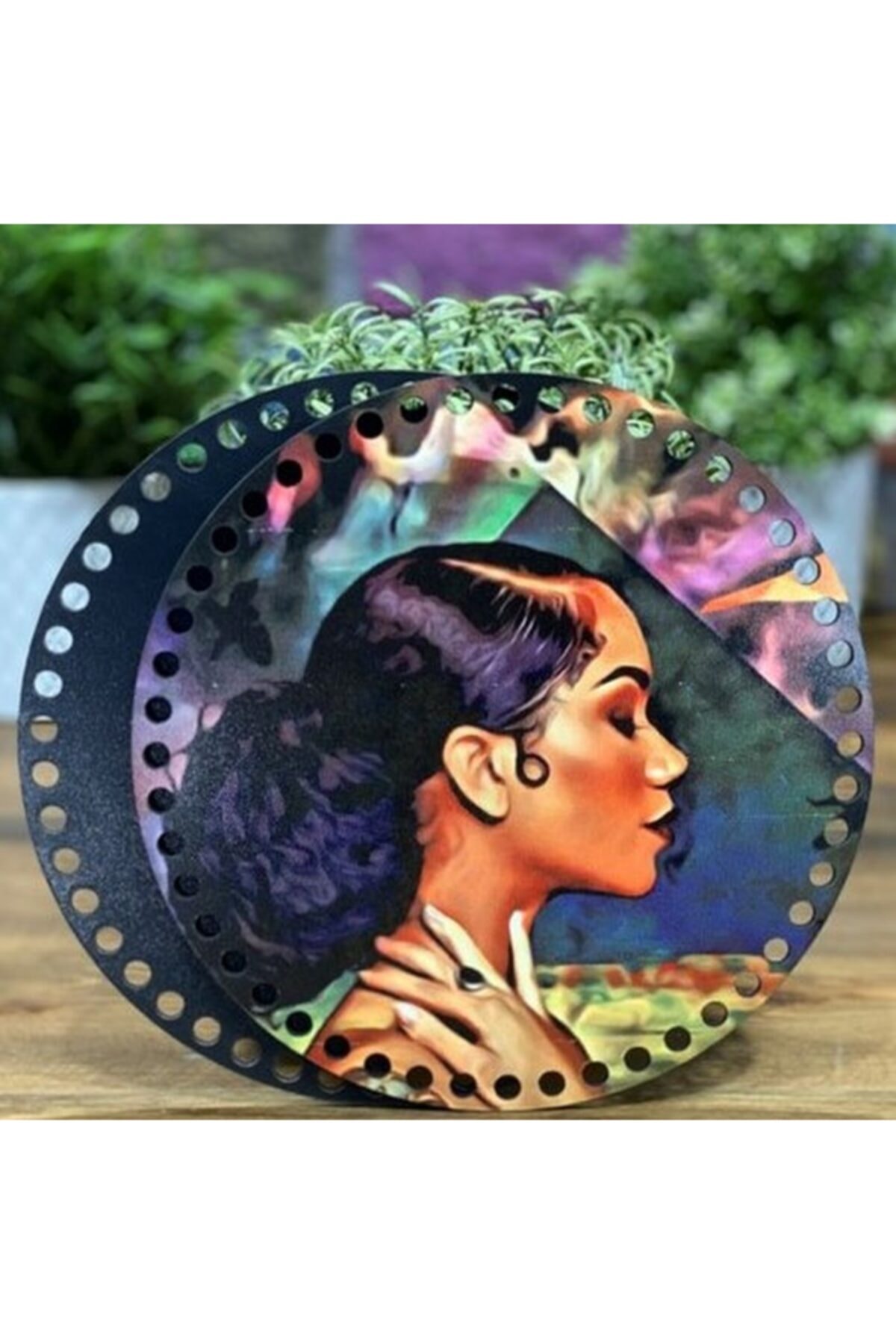 Diva İplik Diva Line Çanta Kenarı Ahşap Baskılı 2'li (çap: 20 Cm) Bck-140