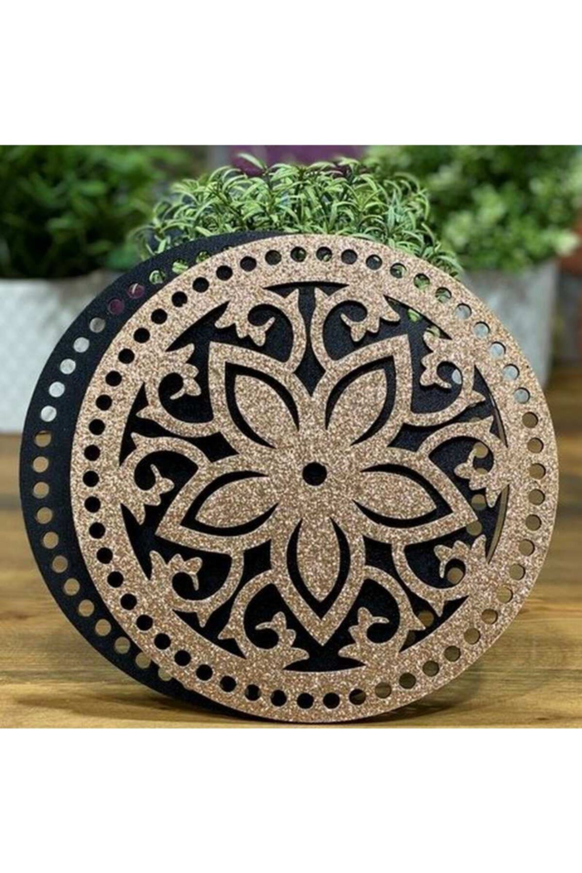 Diva İplik Diva Line Çanta Kenarı Ahşap Simli 2'li (çap: 20 Cm) Sck-22