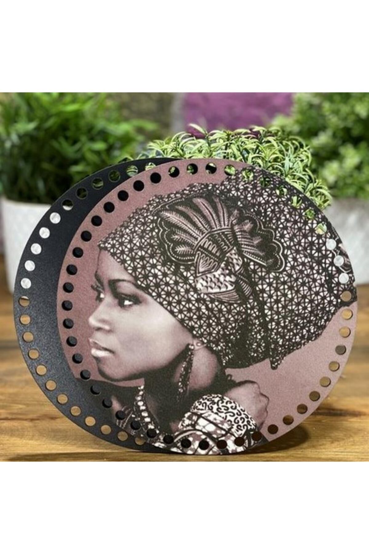 Diva İplik Diva Line Çanta Kenarı Ahşap Baskılı 2'li (çap: 20 Cm) Bck-126