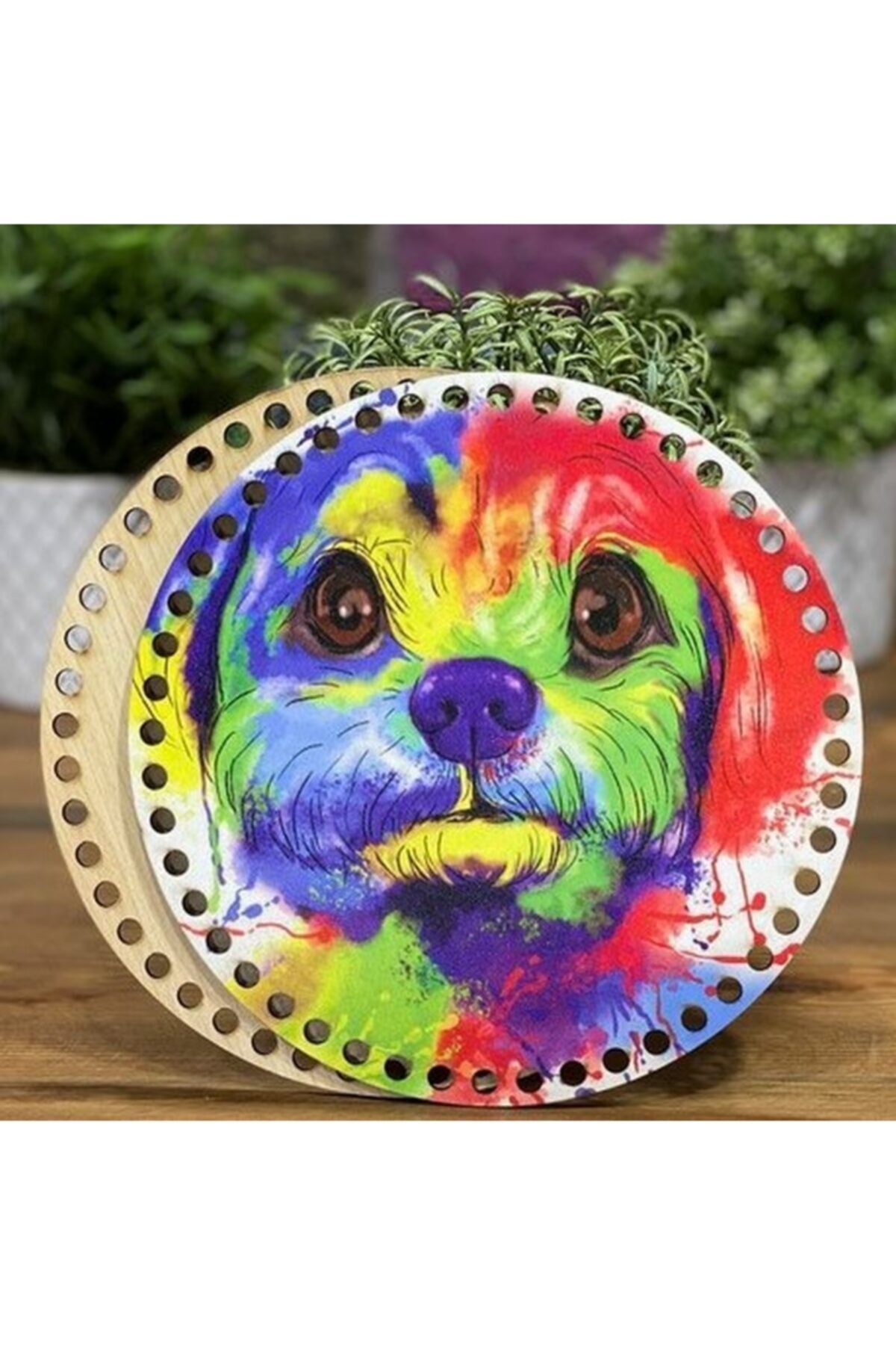 Diva İplik Diva Line Çanta Kenarı Ahşap Baskılı 2'li (çap: 20 Cm) Bck-95
