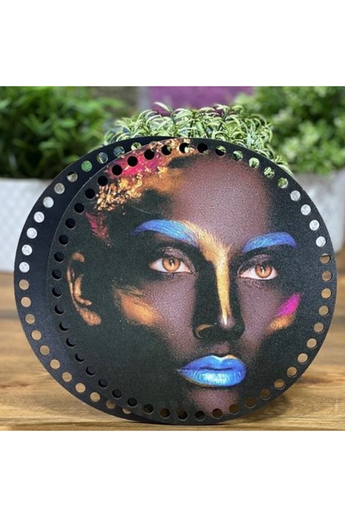 Diva İplik Diva Line Çanta Kenarı Ahşap Baskılı 2'li (çap: 20 Cm) Bck-125