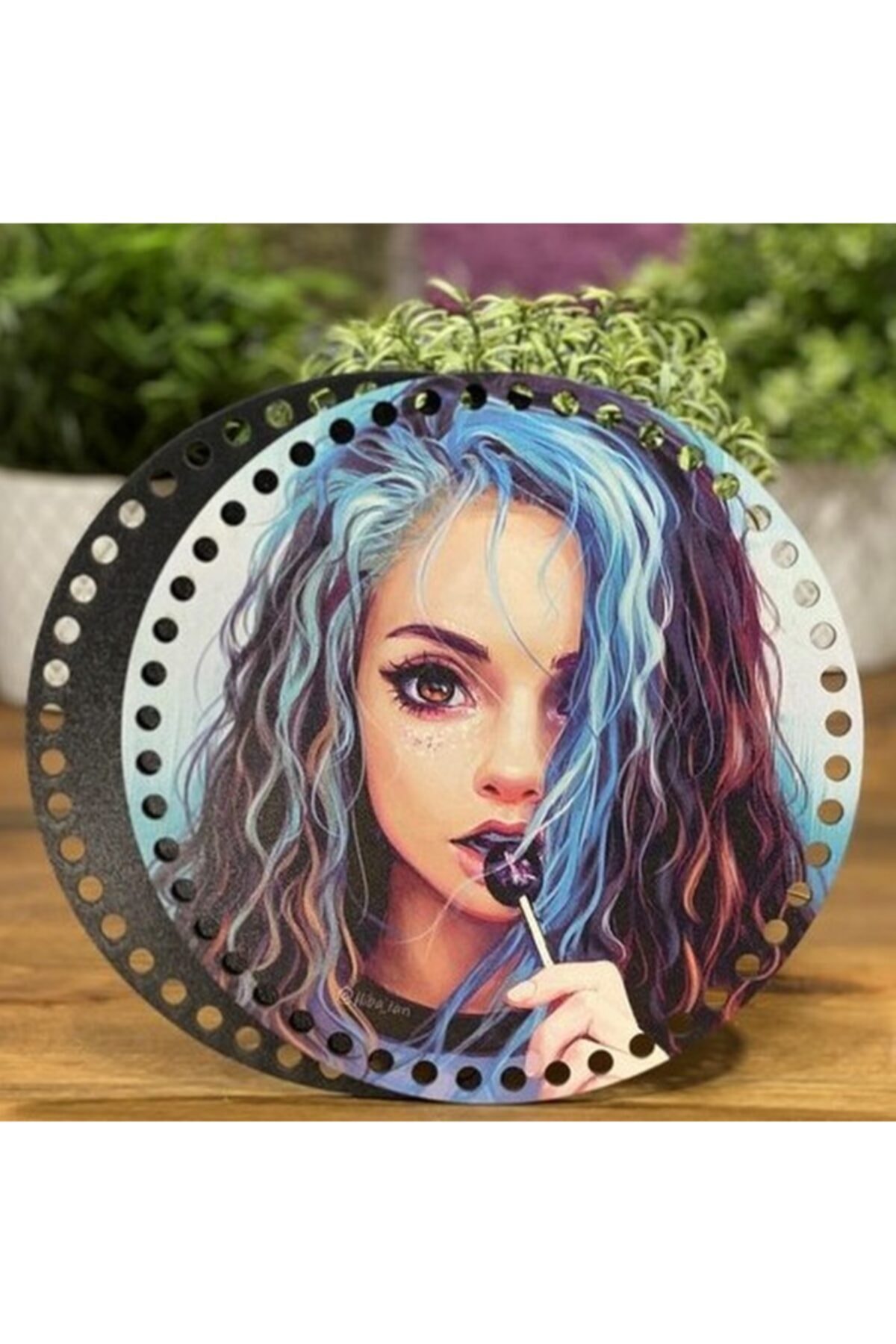 Diva İplik Diva Line Çanta Kenarı Ahşap Baskılı 2'li (çap: 20 Cm) Bck-75