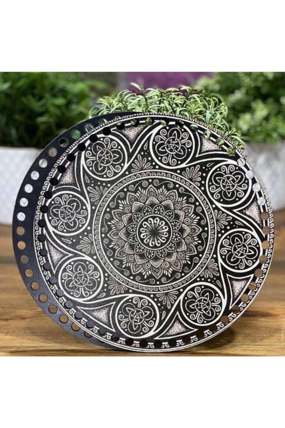 Diva İplik Diva Line Çanta Kenarı Ahşap Baskılı 2'li (çap: 20 Cm) Bck-64