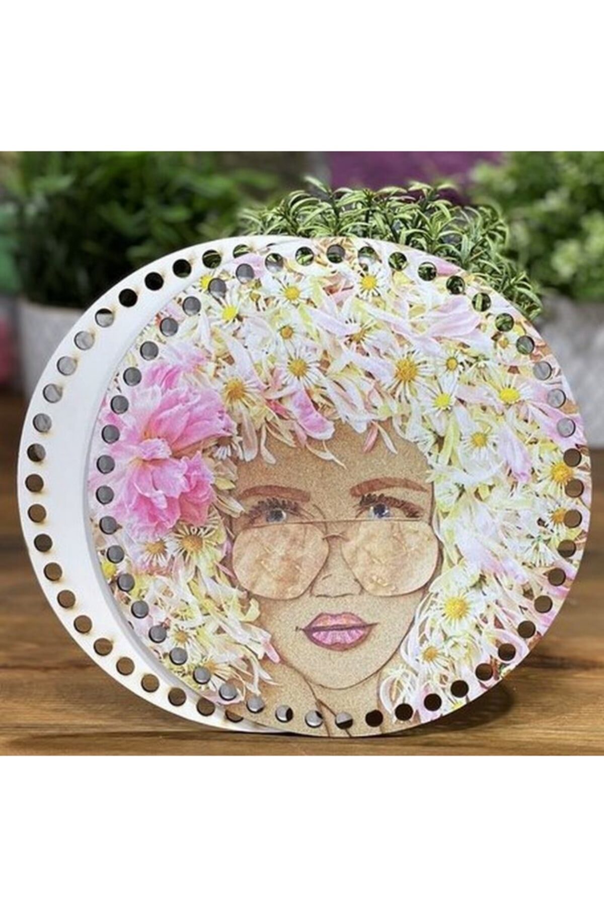 Diva İplik Diva Line Çanta Kenarı Ahşap Baskılı 2'li (çap: 20 Cm) Bck-50