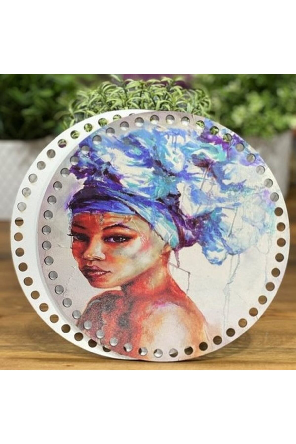 Diva İplik Diva Line Çanta Kenarı Ahşap Baskılı 2'li (çap: 20 Cm) Bck-30