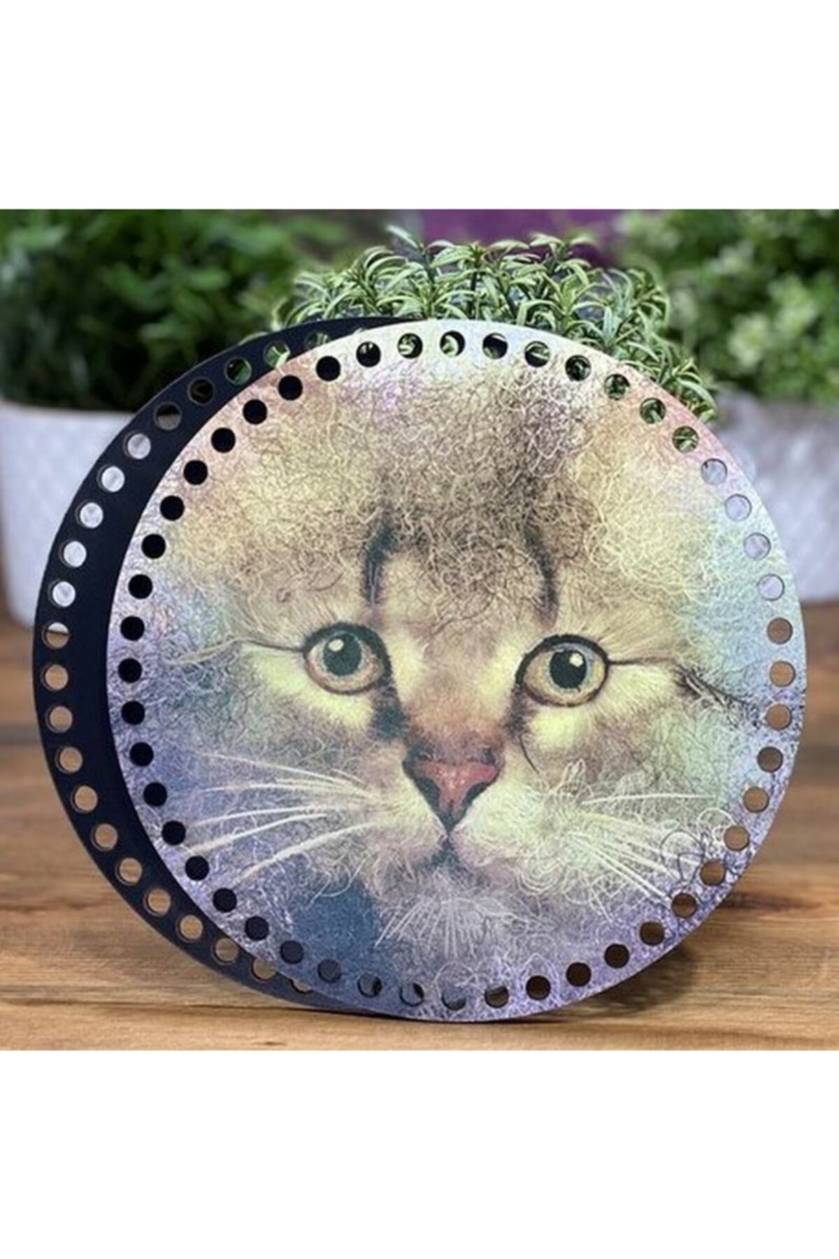 Diva İplik Diva Line Çanta Kenarı Ahşap Baskılı 2'li (çap: 20 Cm) Bck-32