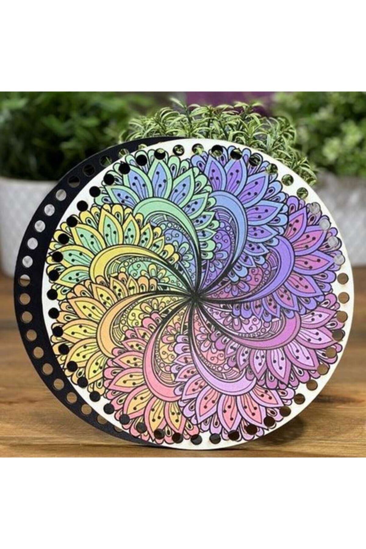 Diva İplik Diva Line Çanta Kenarı Ahşap Baskılı 2'li (çap: 20 Cm) Bck-29