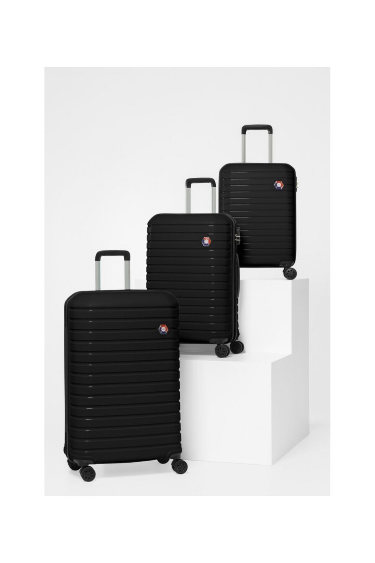 DZC KUZENLER AVM G&d Polo Suitcase Pp Enjeksiyon Slikon 3'lü Valiz Seyahat Seti - Model 400.01 Siyah