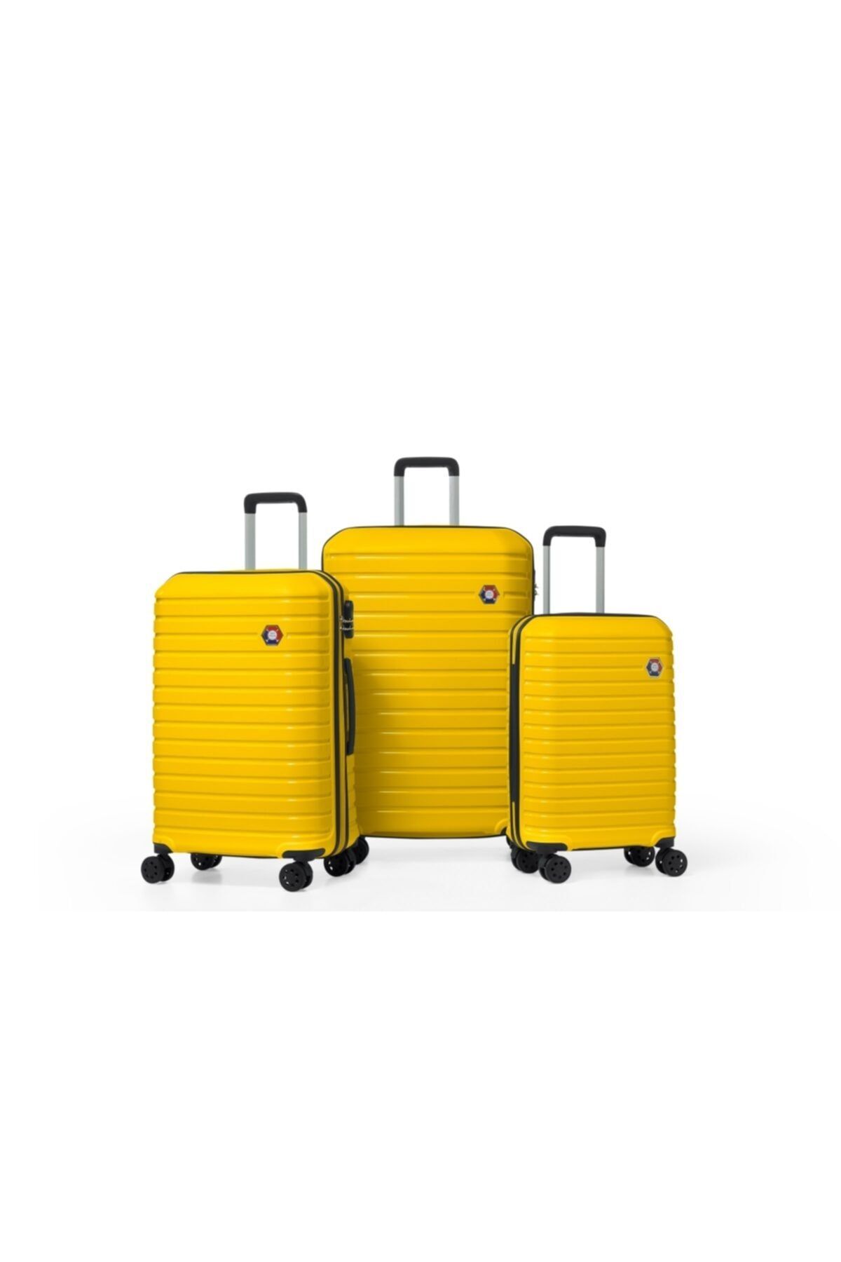 DZC KUZENLER AVM G&d Polo Suitcase Pp Enjeksiyon Slikon 3'lü Valiz Seyahat Seti - Model 400.12 Sarı