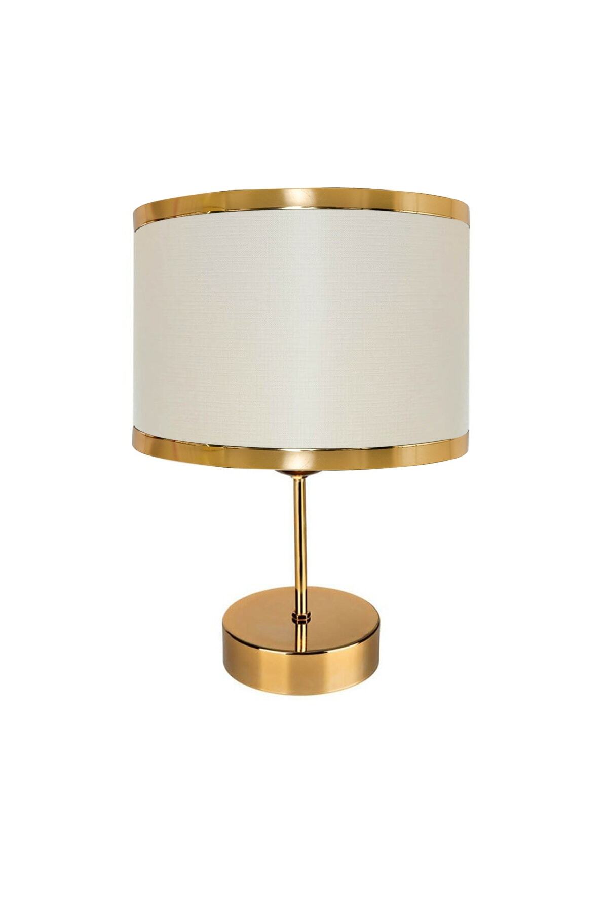 EvLight Silindir Gold Krem Metal Abajur