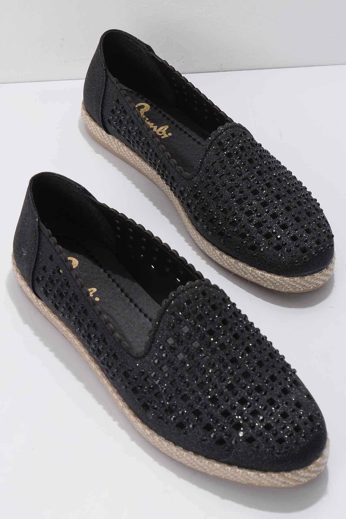 Bambi Siyah Kadın Espadril K01877080083