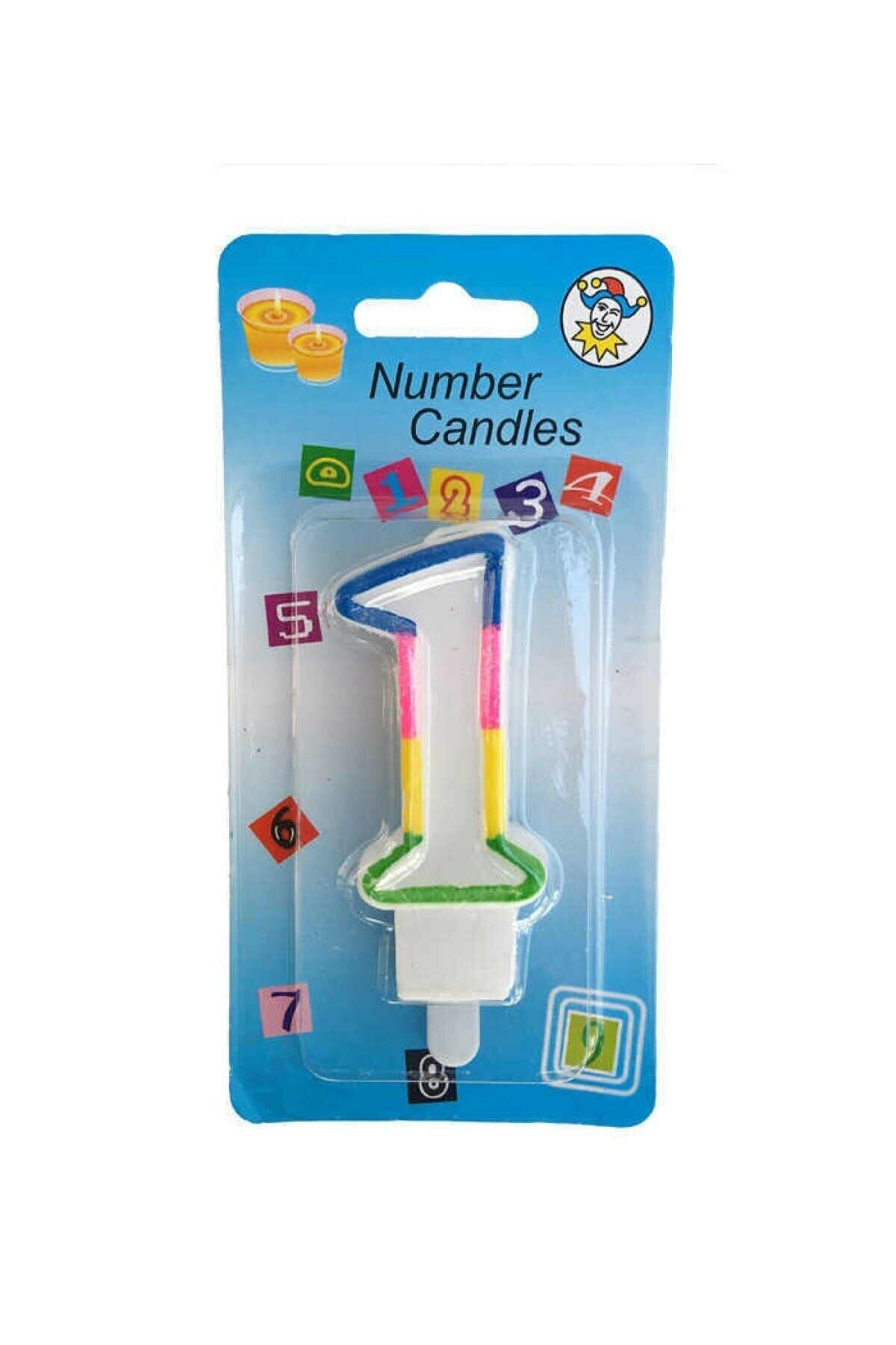 RADE SHOPPİNG 1 Rakam Renkli Pasta Mumu 7.5cm
