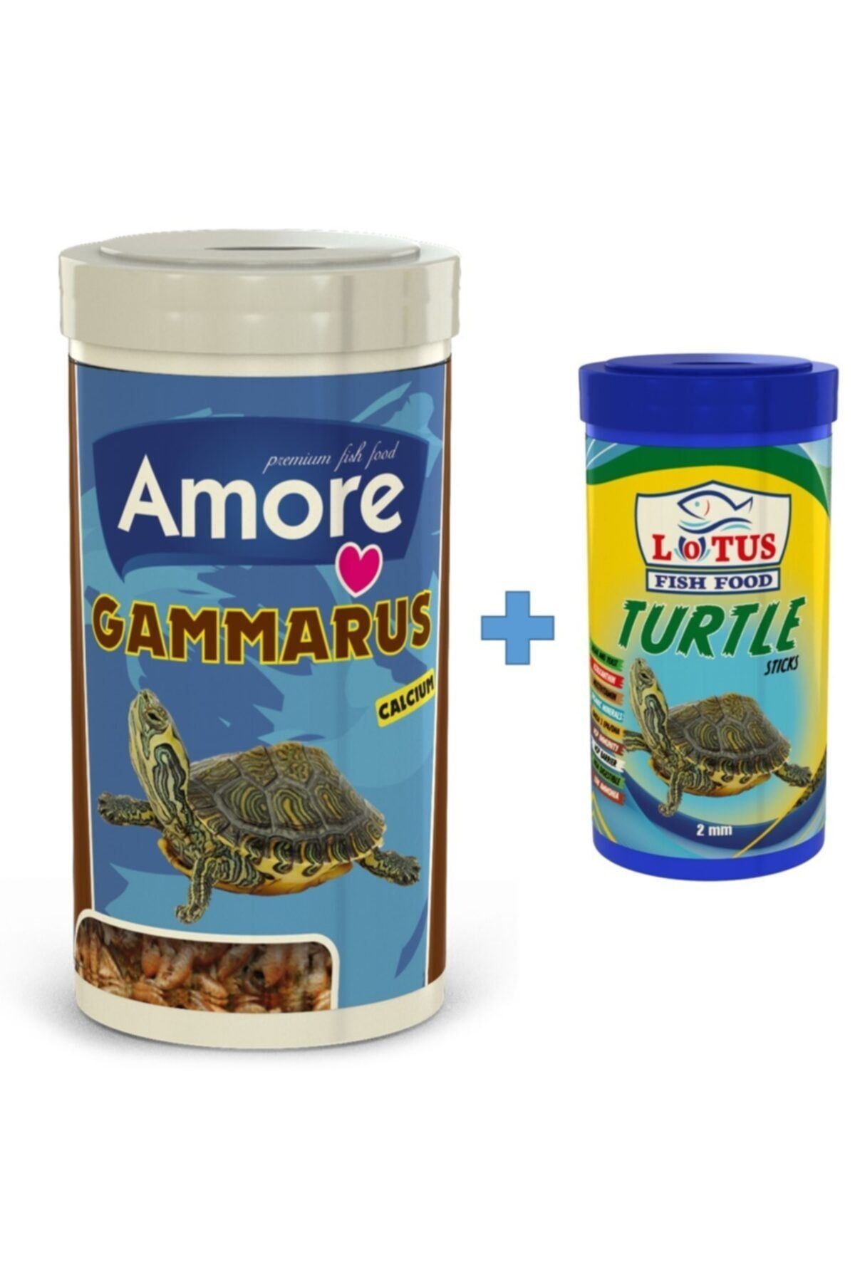 AMORE Gammarus 1000ml + Lotus Turtle Sticks 250ml Sürüngen Ve Kaplumbağa Yemi